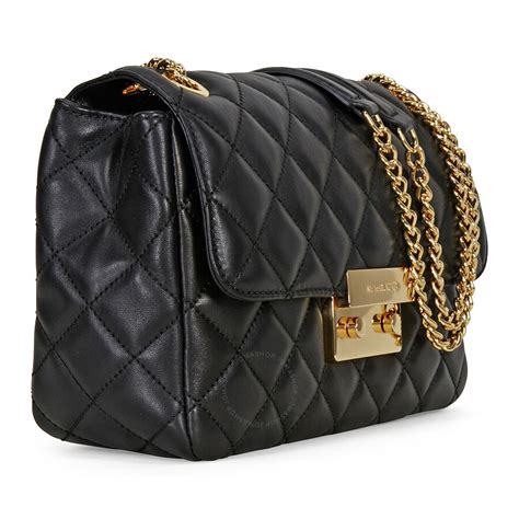 michael kors large quilted bag black|Michael Kors black studded bag.